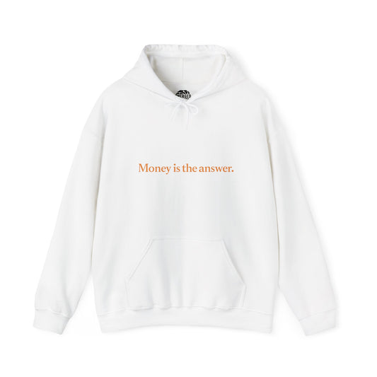 Money is the Answer Unisex Heavy Blend Hooded Sweatshirt, Casual Wear, Gift for Friends, Relaxed Style, Motivation Apparel