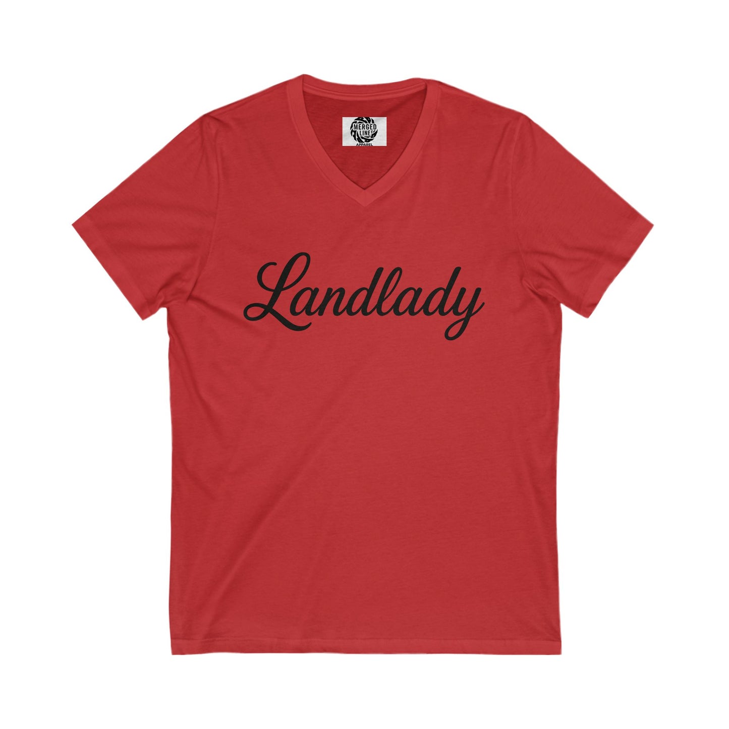 Landlady V-Neck Tee, Casual Wear, Gift for Homeowners, Women's Fashion, Birthday Gift, Relaxed Fit Top