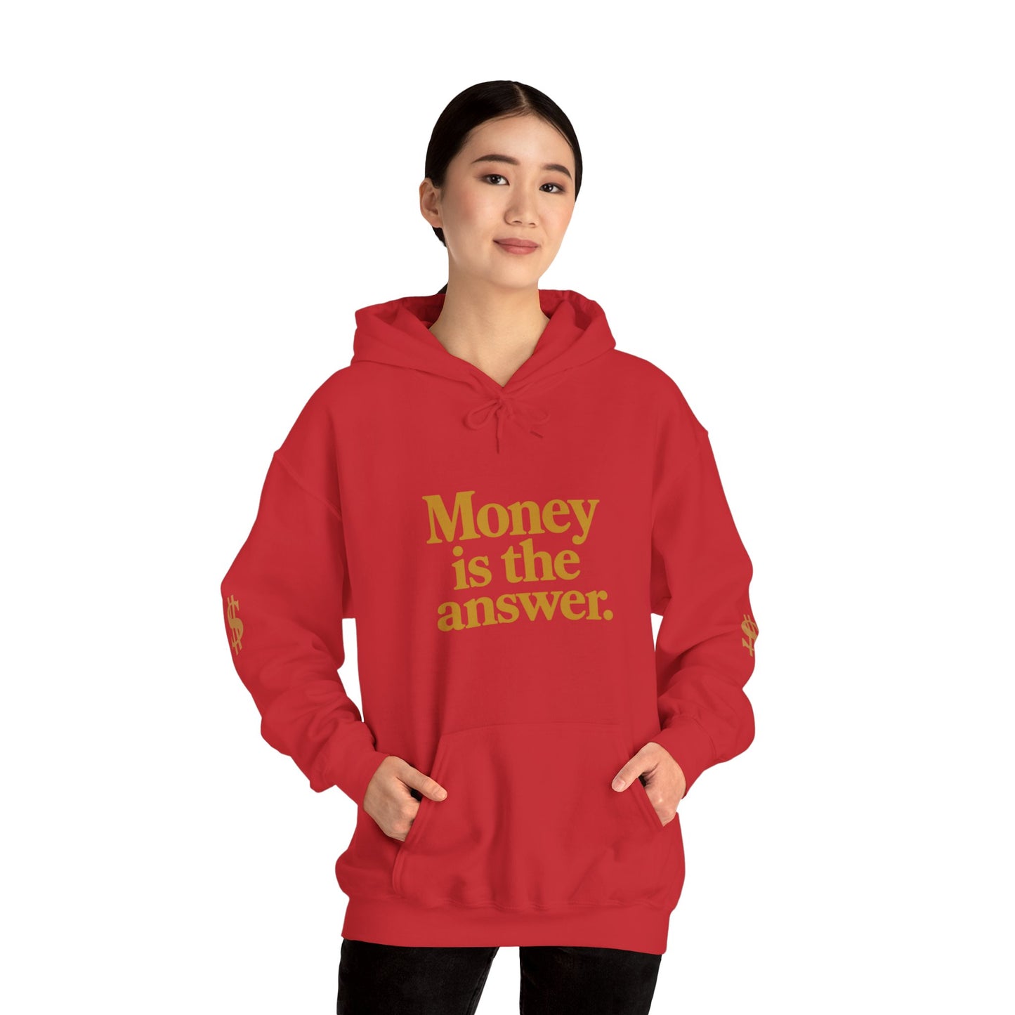 Money is the Answer Hoodie (gold), Cozy Sweatshirt for Entrepreneurs, Trendy Gift for Financial Freedom, Comfortable Casual Wear, [...]