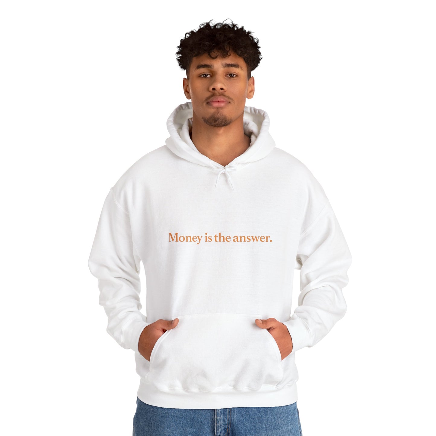 Money is the Answer Unisex Heavy Blend Hooded Sweatshirt, Casual Wear, Gift for Friends, Relaxed Style, Motivation Apparel
