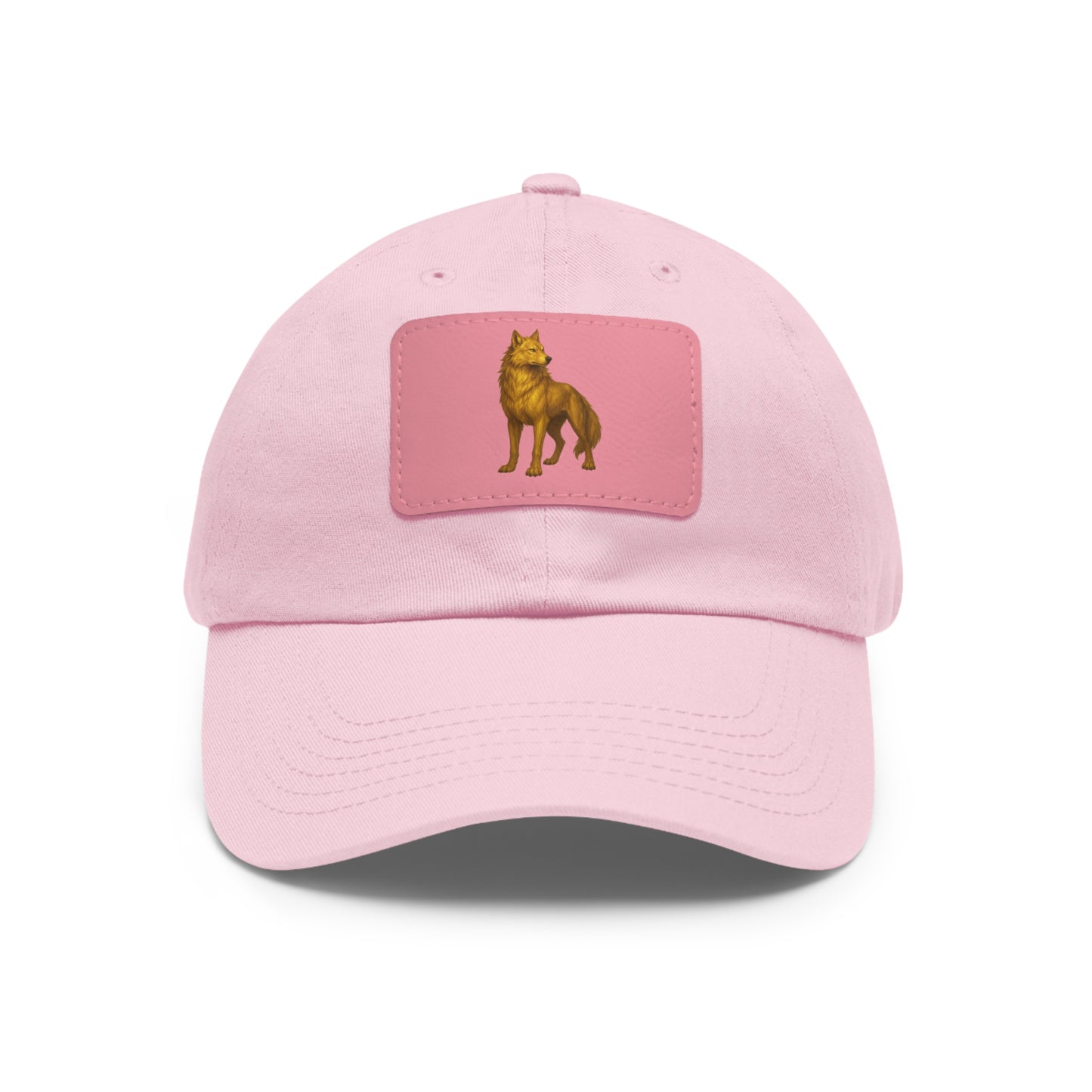 Stylish "Golden Wolf" Dad Hat with Leather Patch - Perfect Gift for Dog Lovers, Casual Wear, Outdoor Adventures, Birthdays, Father's Day