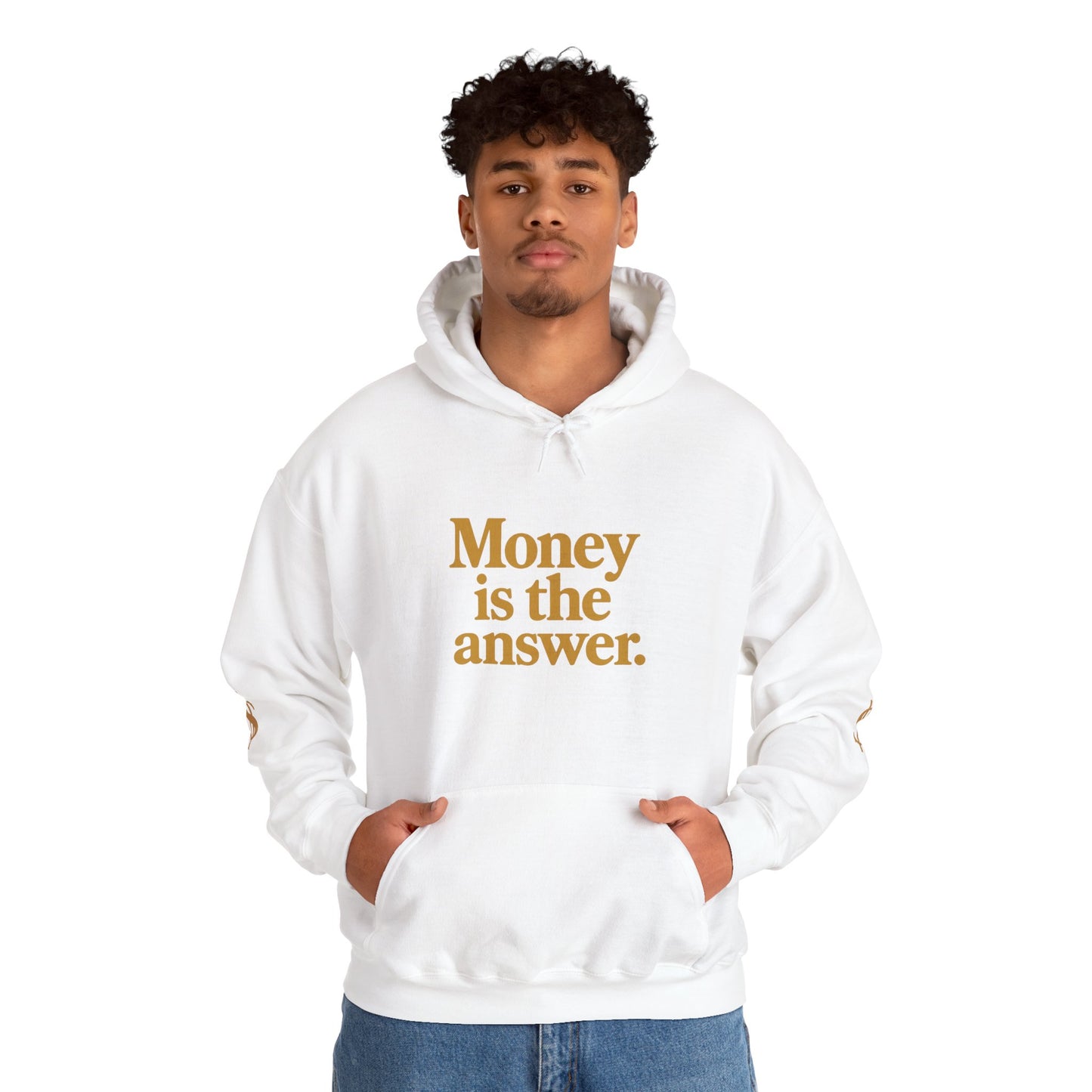 Money is the Answer Hoodie (gold), Cozy Sweatshirt for Entrepreneurs, Trendy Gift for Financial Freedom, Comfortable Casual Wear, [...]