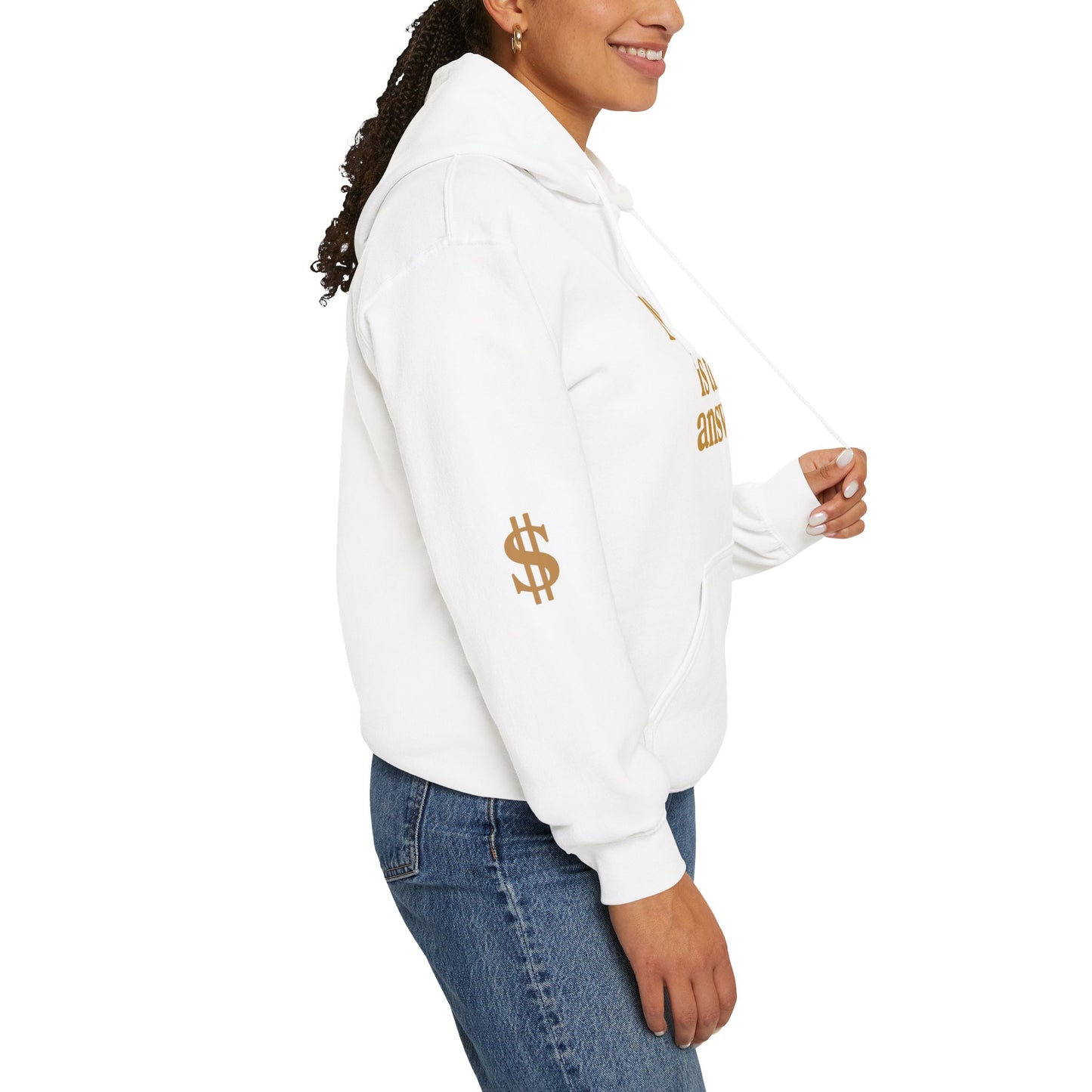 Money is the Answer Hoodie (gold), Cozy Sweatshirt for Entrepreneurs, Trendy Gift for Financial Freedom, Comfortable Casual Wear, [...]