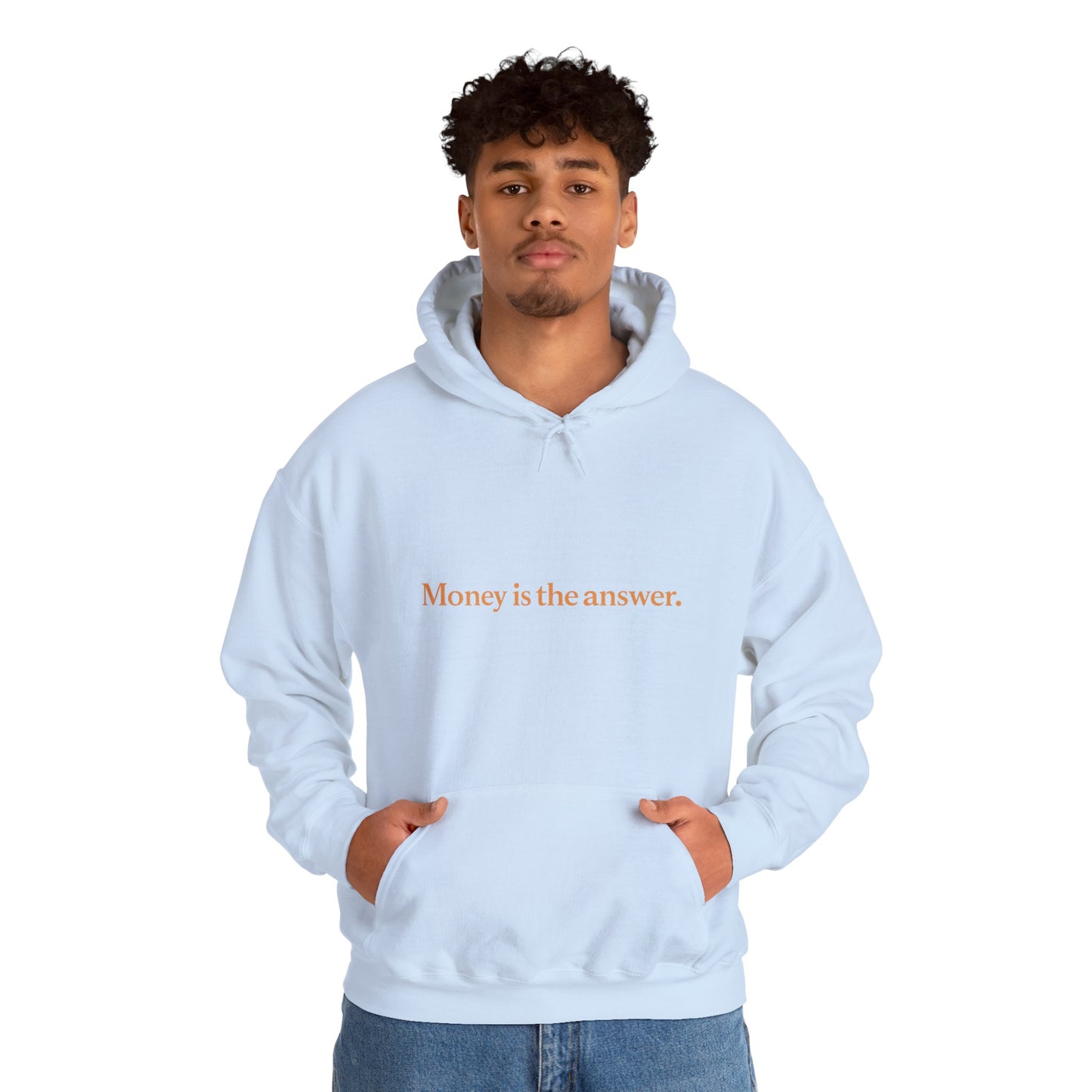 Money is the Answer Unisex Heavy Blend Hooded Sweatshirt, Casual Wear, Gift for Friends, Relaxed Style, Motivation Apparel