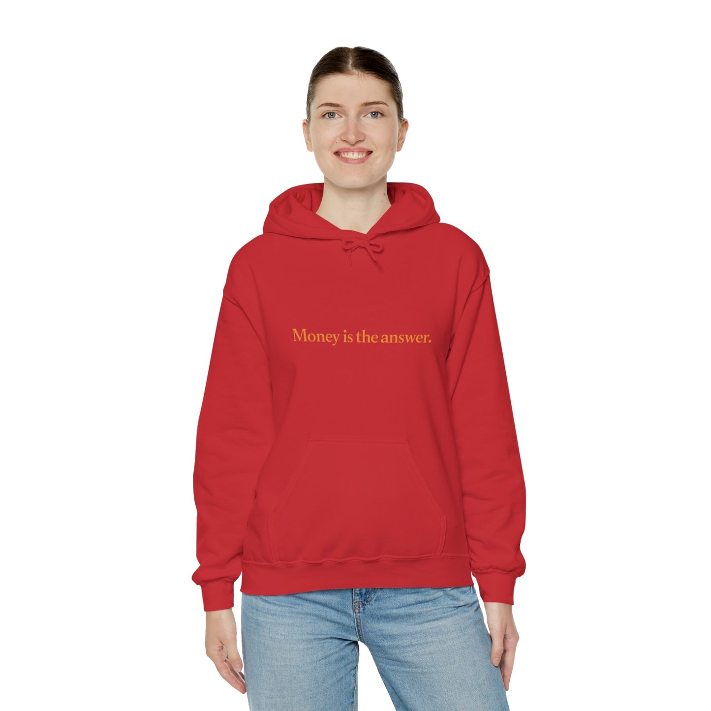 Money is the Answer Unisex Heavy Blend Hooded Sweatshirt, Casual Wear, Gift for Friends, Relaxed Style, Motivation Apparel