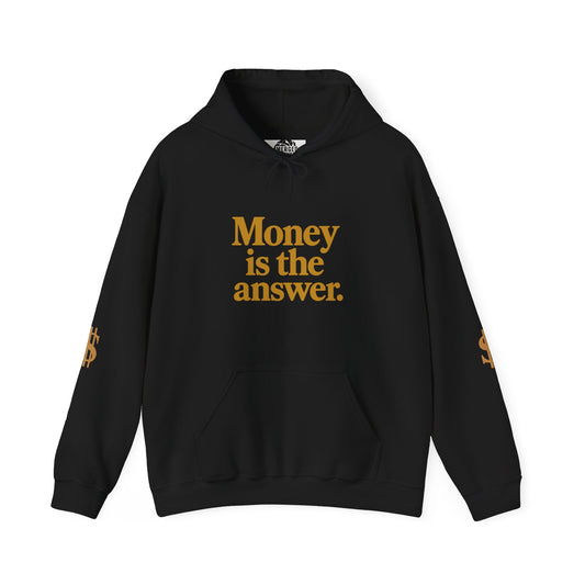 Money is the Answer Hoodie (gold), Cozy Sweatshirt for Entrepreneurs, Trendy Gift for Financial Freedom, Comfortable Casual Wear, [...]