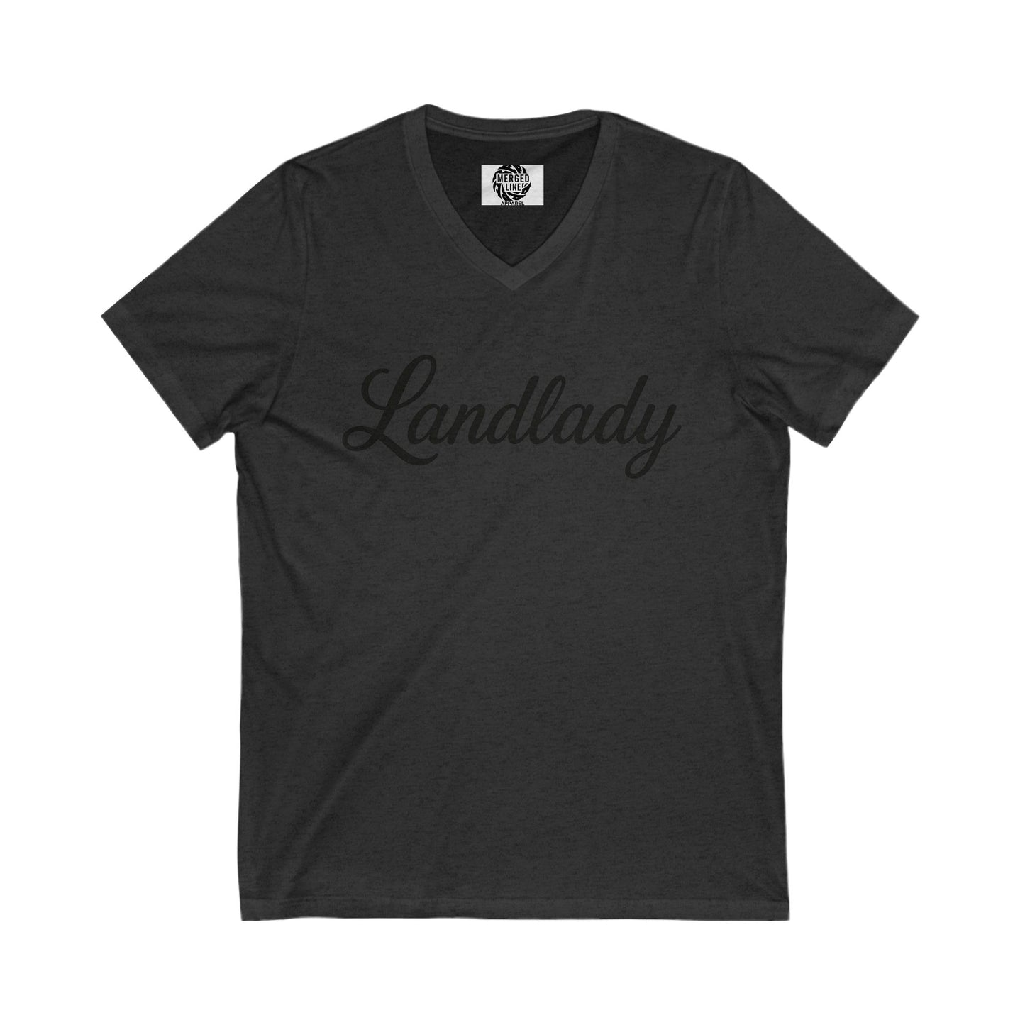 Landlady V-Neck Tee, Casual Wear, Gift for Homeowners, Women's Fashion, Birthday Gift, Relaxed Fit Top