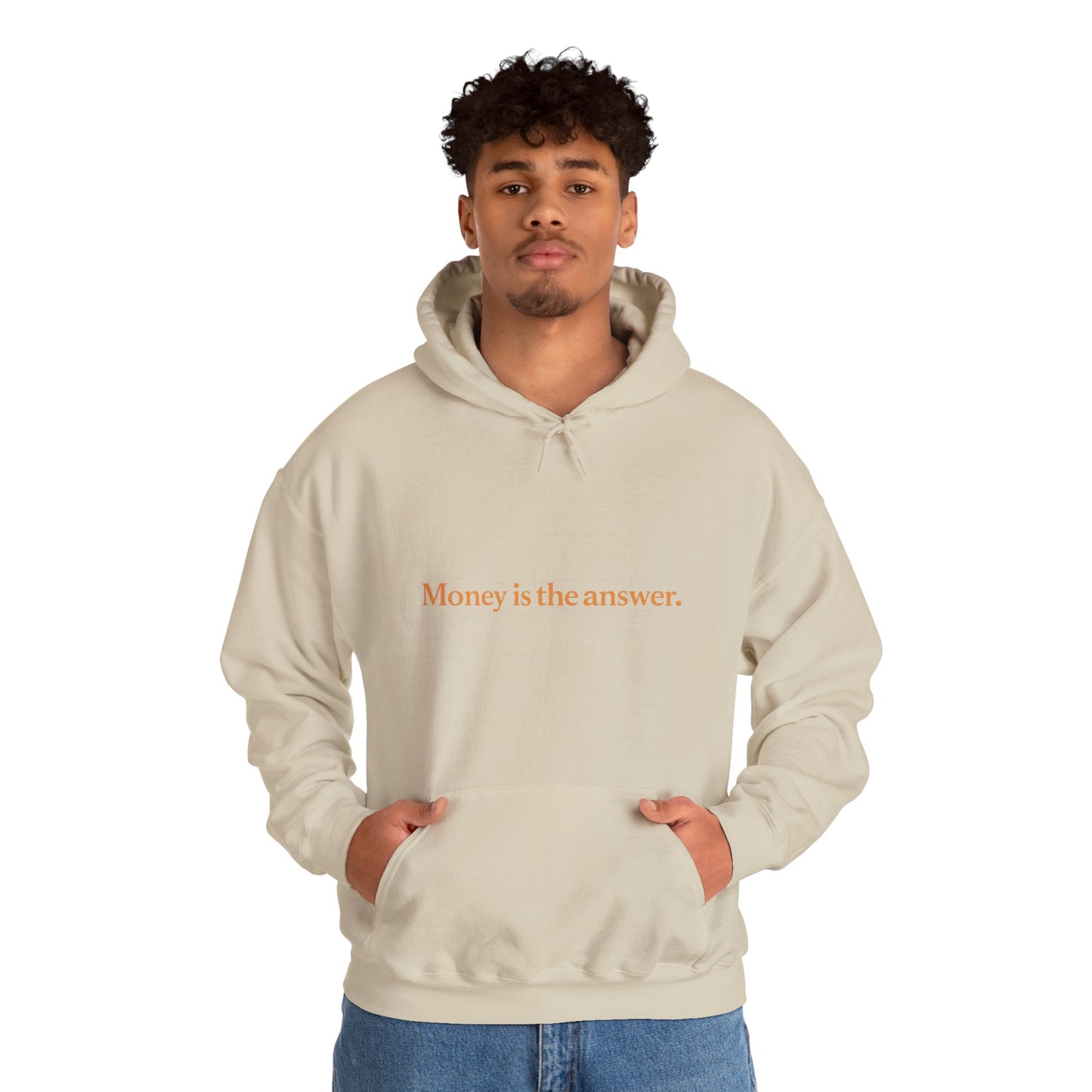 Money is the Answer Unisex Heavy Blend Hooded Sweatshirt, Casual Wear, Gift for Friends, Relaxed Style, Motivation Apparel