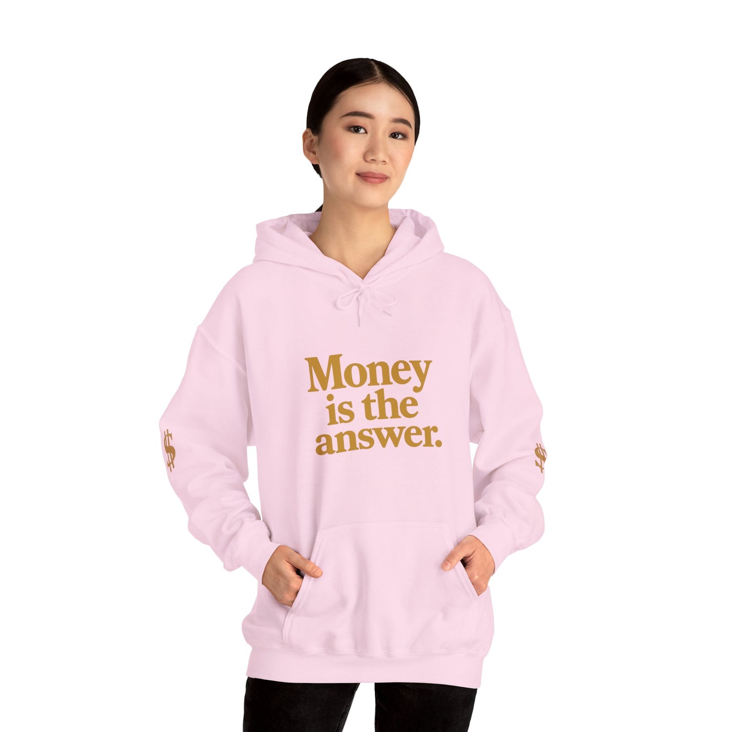 Money is the Answer Hoodie (gold), Cozy Sweatshirt for Entrepreneurs, Trendy Gift for Financial Freedom, Comfortable Casual Wear, [...]