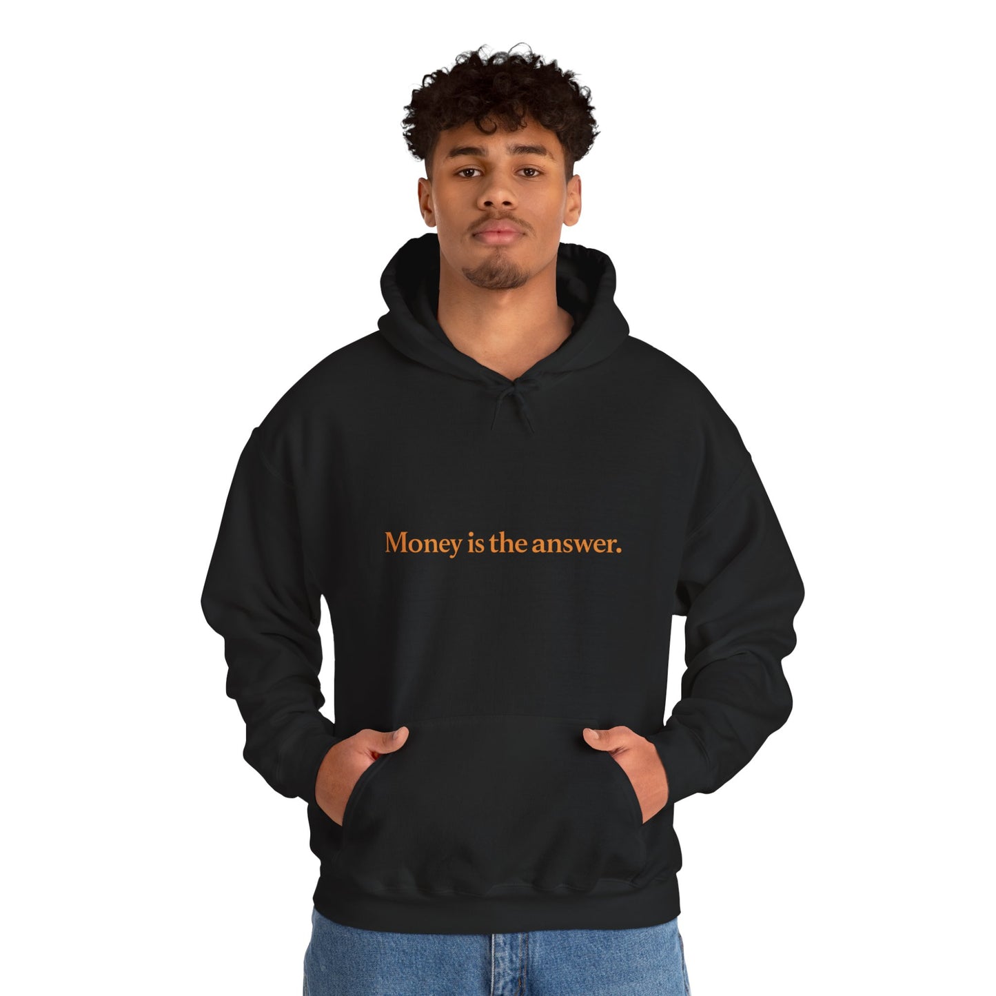 Money is the Answer Unisex Heavy Blend Hooded Sweatshirt, Casual Wear, Gift for Friends, Relaxed Style, Motivation Apparel
