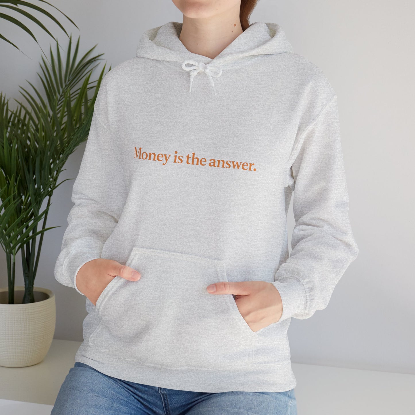 Money is the Answer Unisex Heavy Blend Hooded Sweatshirt, Casual Wear, Gift for Friends, Relaxed Style, Motivation Apparel