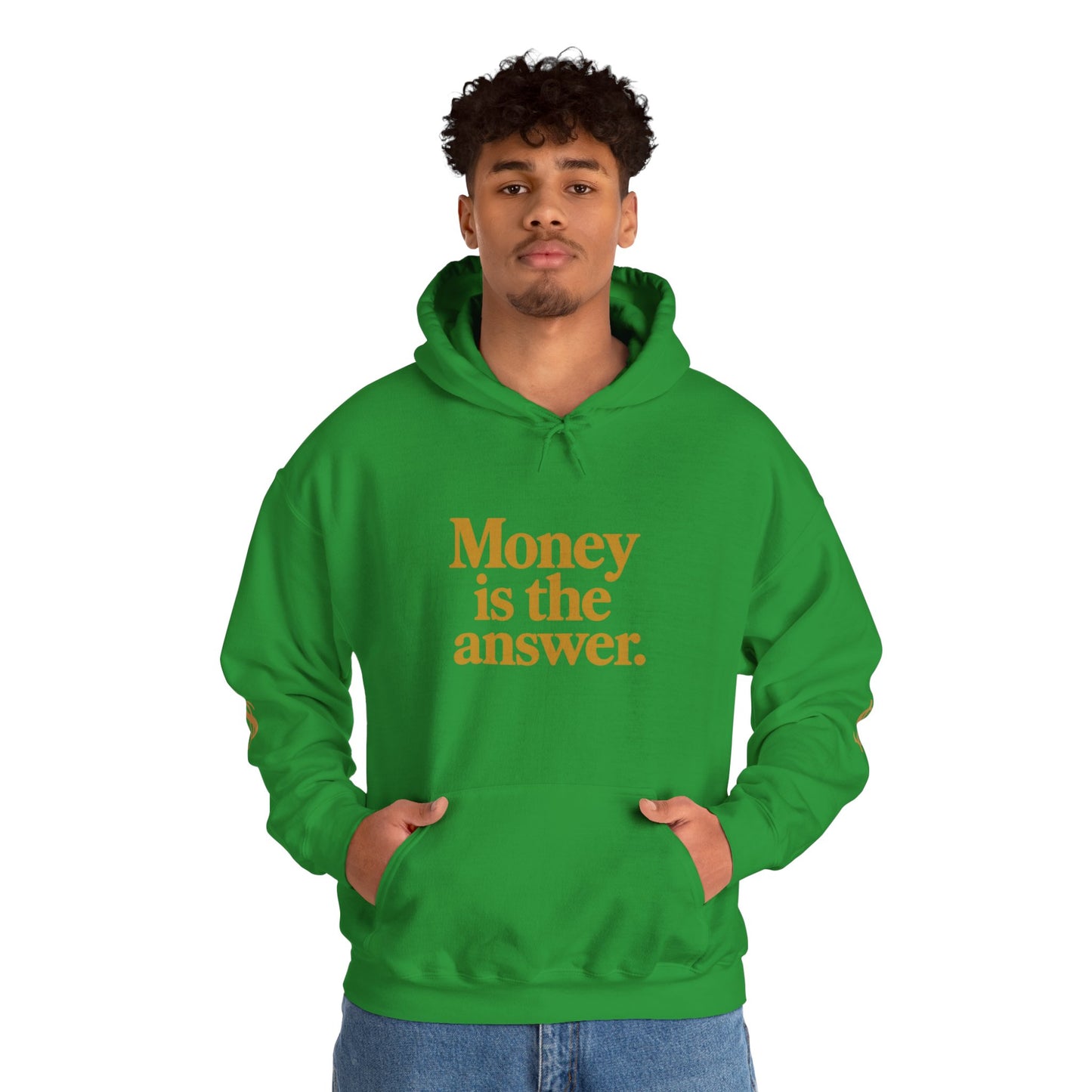 Money is the Answer Hoodie (gold), Cozy Sweatshirt for Entrepreneurs, Trendy Gift for Financial Freedom, Comfortable Casual Wear, [...]