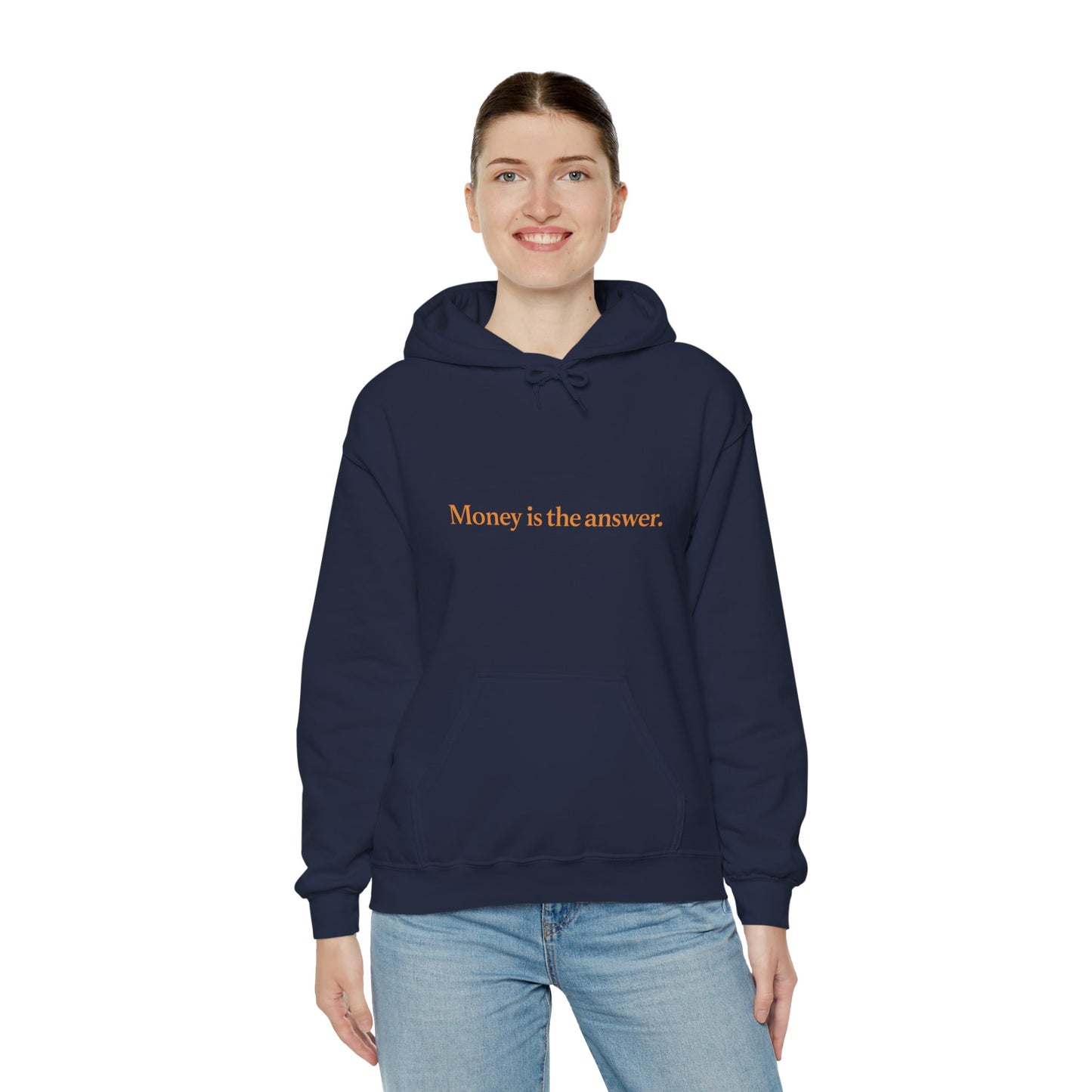 Money is the Answer Unisex Heavy Blend Hooded Sweatshirt, Casual Wear, Gift for Friends, Relaxed Style, Motivation Apparel