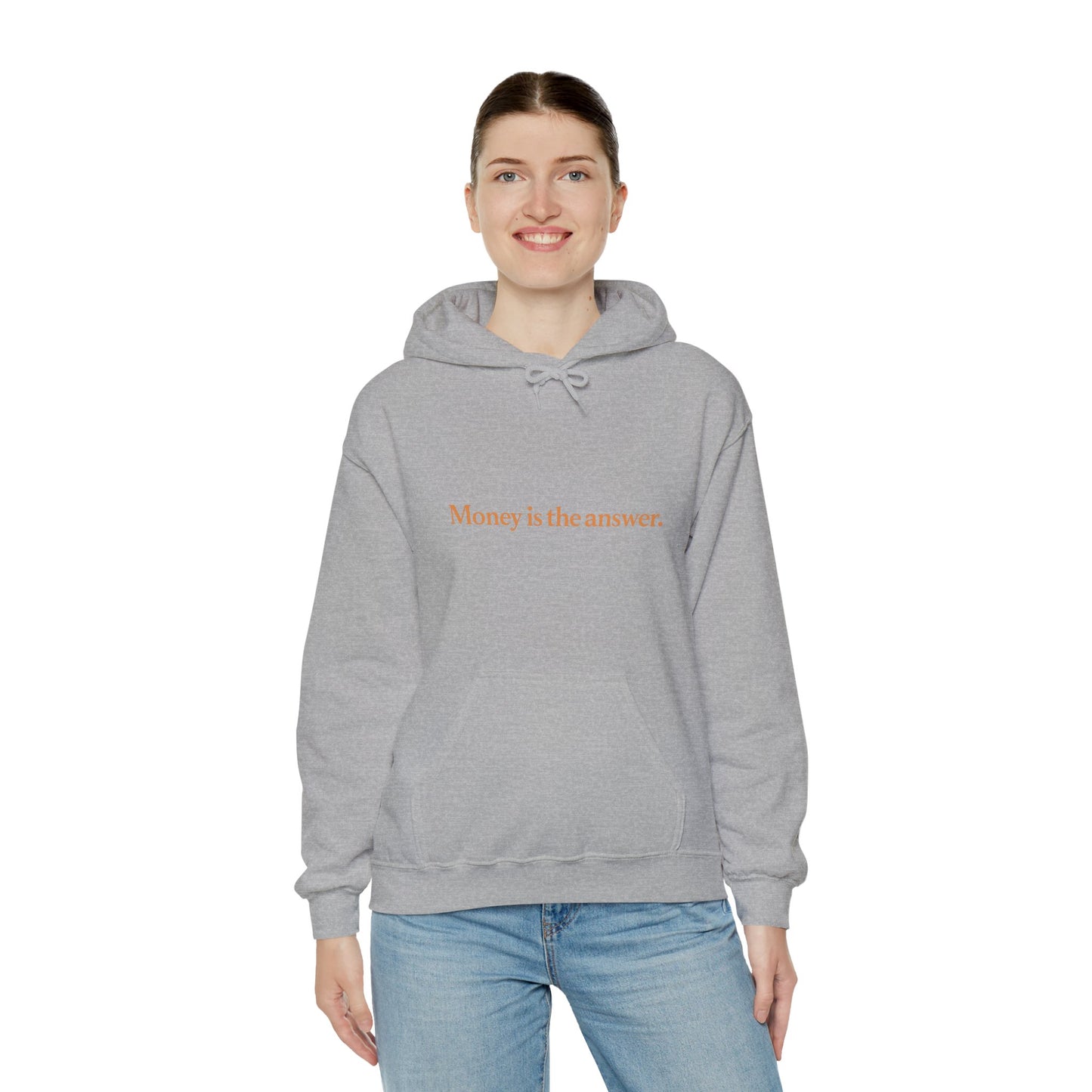 Money is the Answer Unisex Heavy Blend Hooded Sweatshirt, Casual Wear, Gift for Friends, Relaxed Style, Motivation Apparel