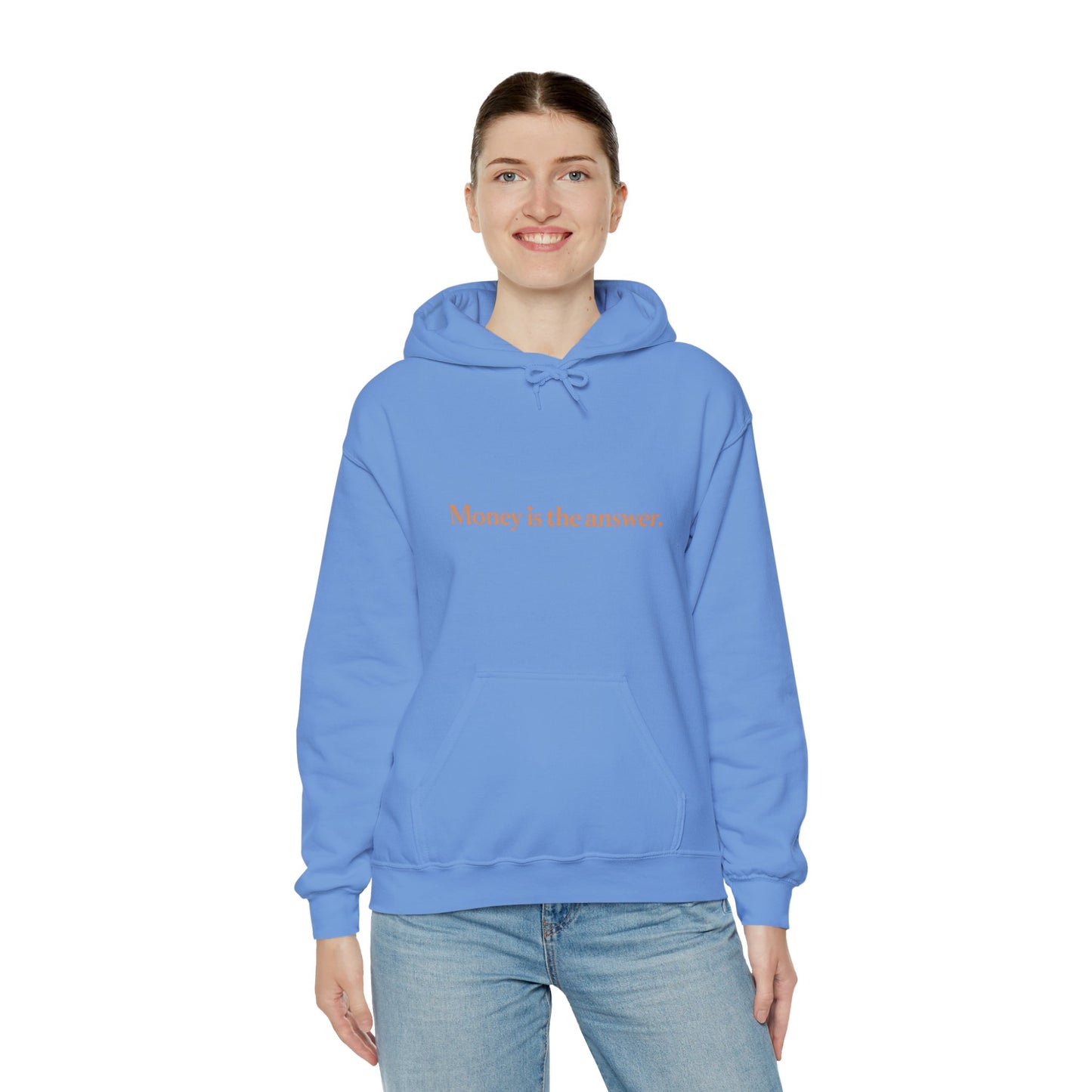 Money is the Answer Unisex Heavy Blend Hooded Sweatshirt, Casual Wear, Gift for Friends, Relaxed Style, Motivation Apparel