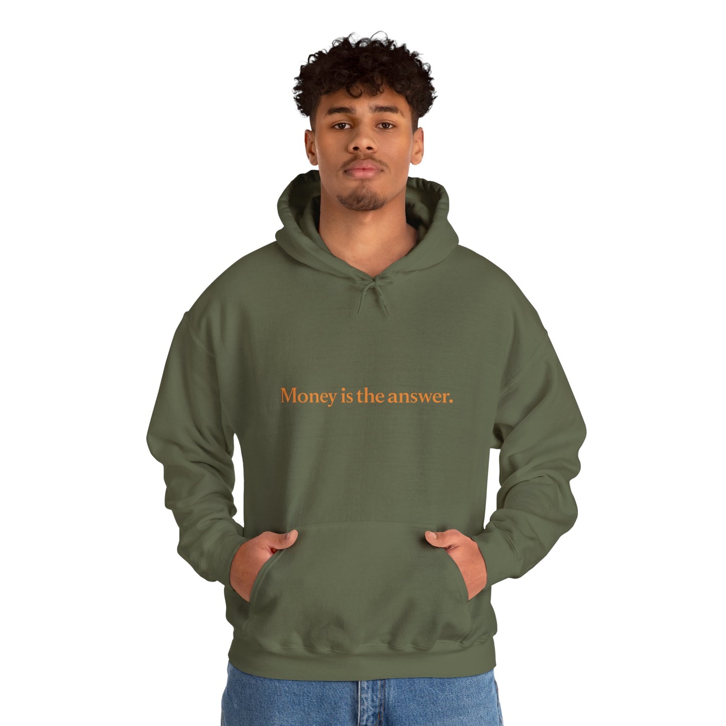 Money is the Answer Unisex Heavy Blend Hooded Sweatshirt, Casual Wear, Gift for Friends, Relaxed Style, Motivation Apparel