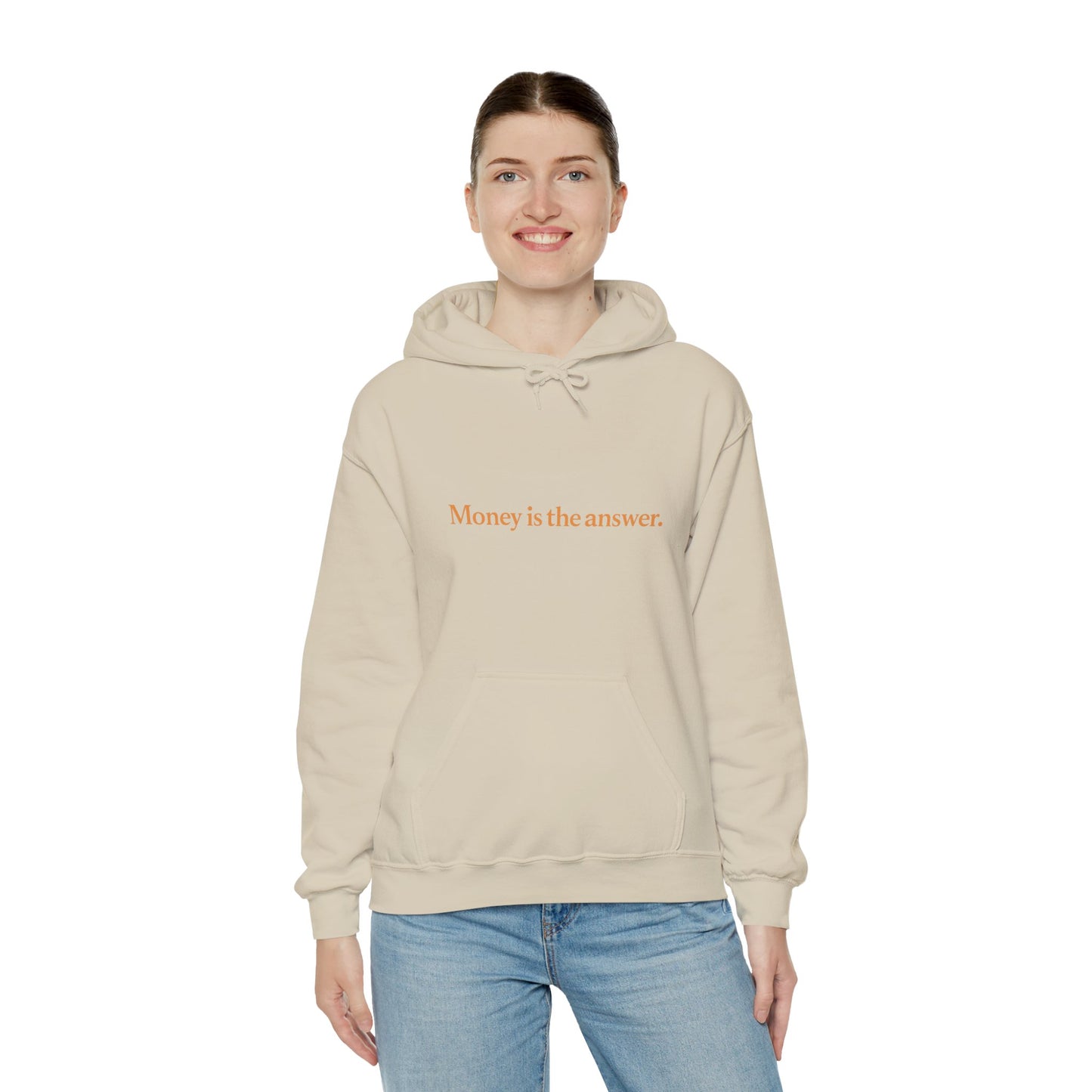 Money is the Answer Unisex Heavy Blend Hooded Sweatshirt, Casual Wear, Gift for Friends, Relaxed Style, Motivation Apparel