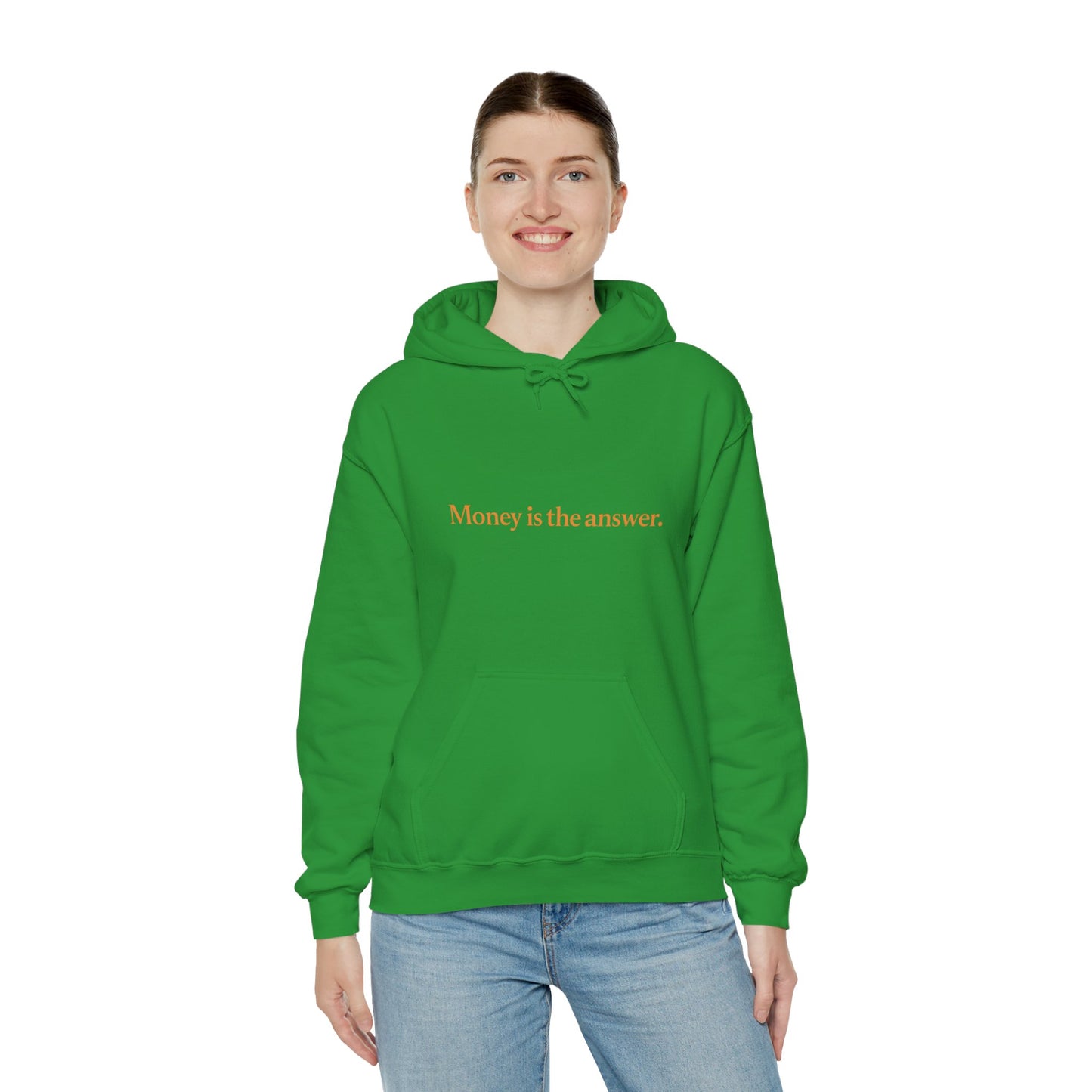 Money is the Answer Unisex Heavy Blend Hooded Sweatshirt, Casual Wear, Gift for Friends, Relaxed Style, Motivation Apparel