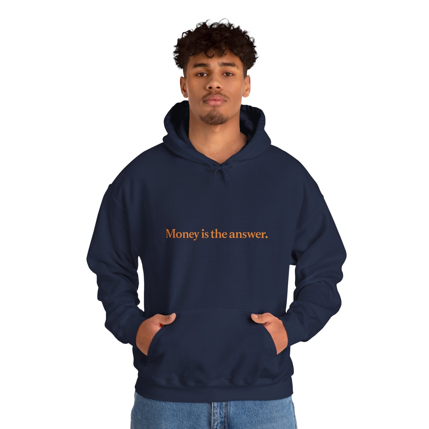 Money is the Answer Unisex Heavy Blend Hooded Sweatshirt, Casual Wear, Gift for Friends, Relaxed Style, Motivation Apparel