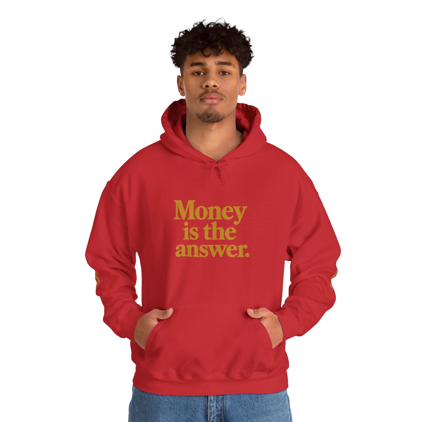 Money is the Answer Hoodie (gold), Cozy Sweatshirt for Entrepreneurs, Trendy Gift for Financial Freedom, Comfortable Casual Wear, [...]