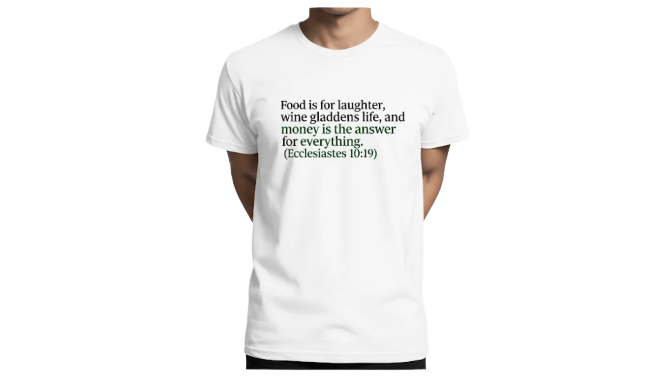 Ecclesiastes 10:19 T-Shirt (white)