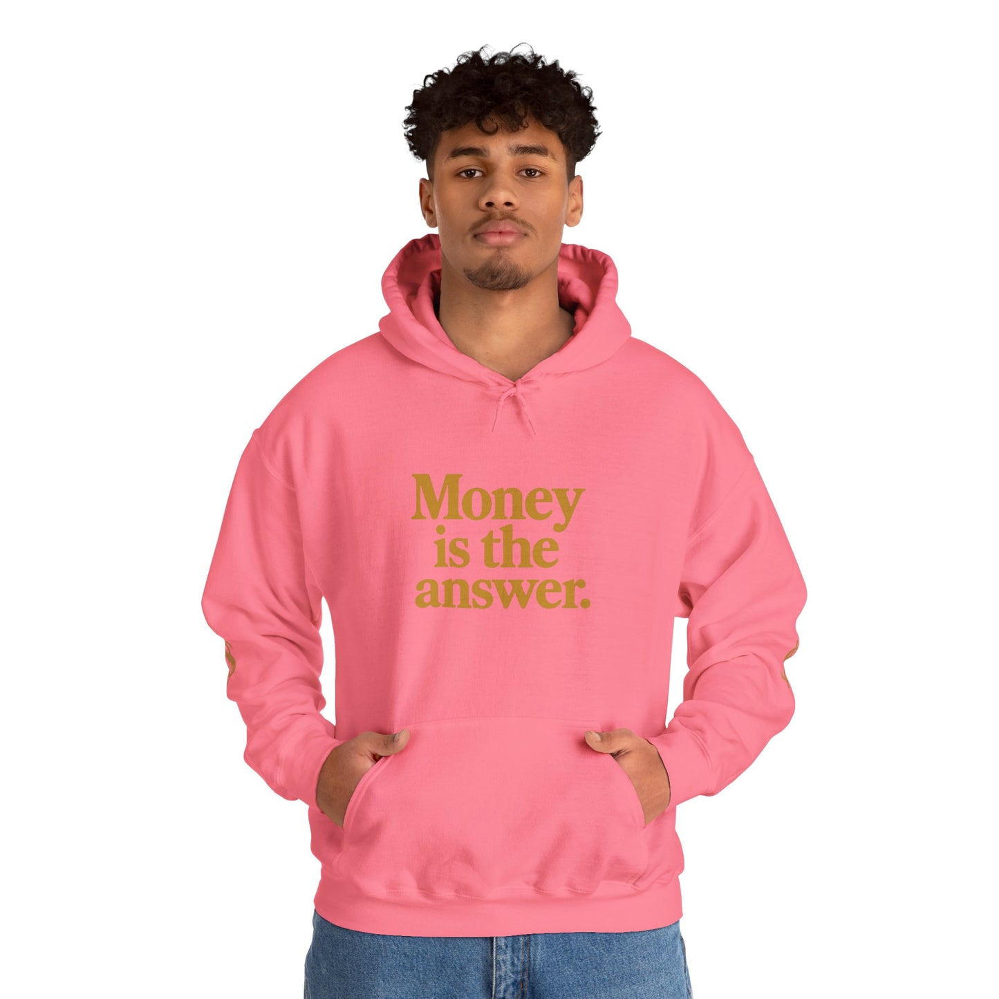 Money is the Answer Hoodie (gold), Cozy Sweatshirt for Entrepreneurs, Trendy Gift for Financial Freedom, Comfortable Casual Wear, [...]
