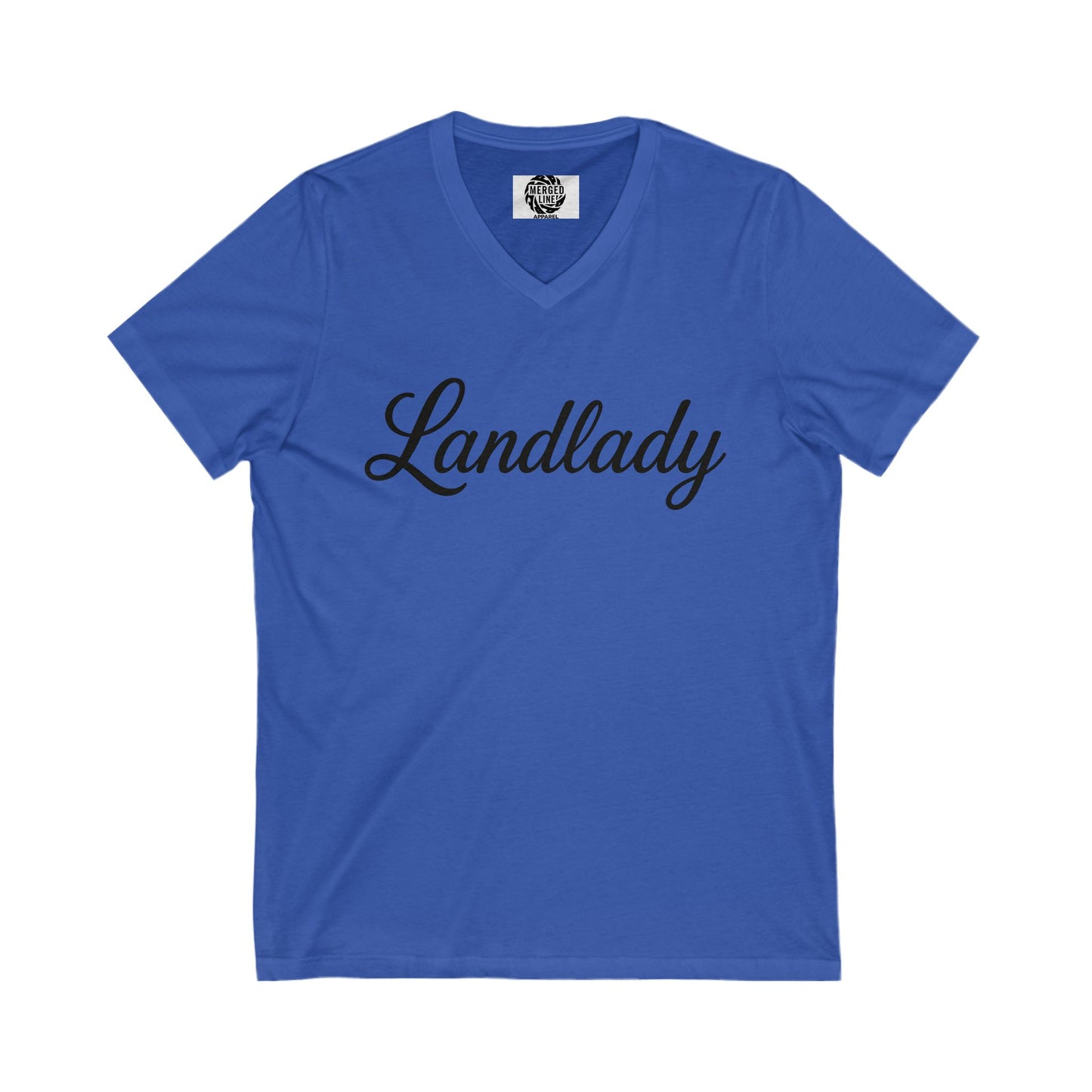 Landlady V-Neck Tee, Casual Wear, Gift for Homeowners, Women's Fashion, Birthday Gift, Relaxed Fit Top