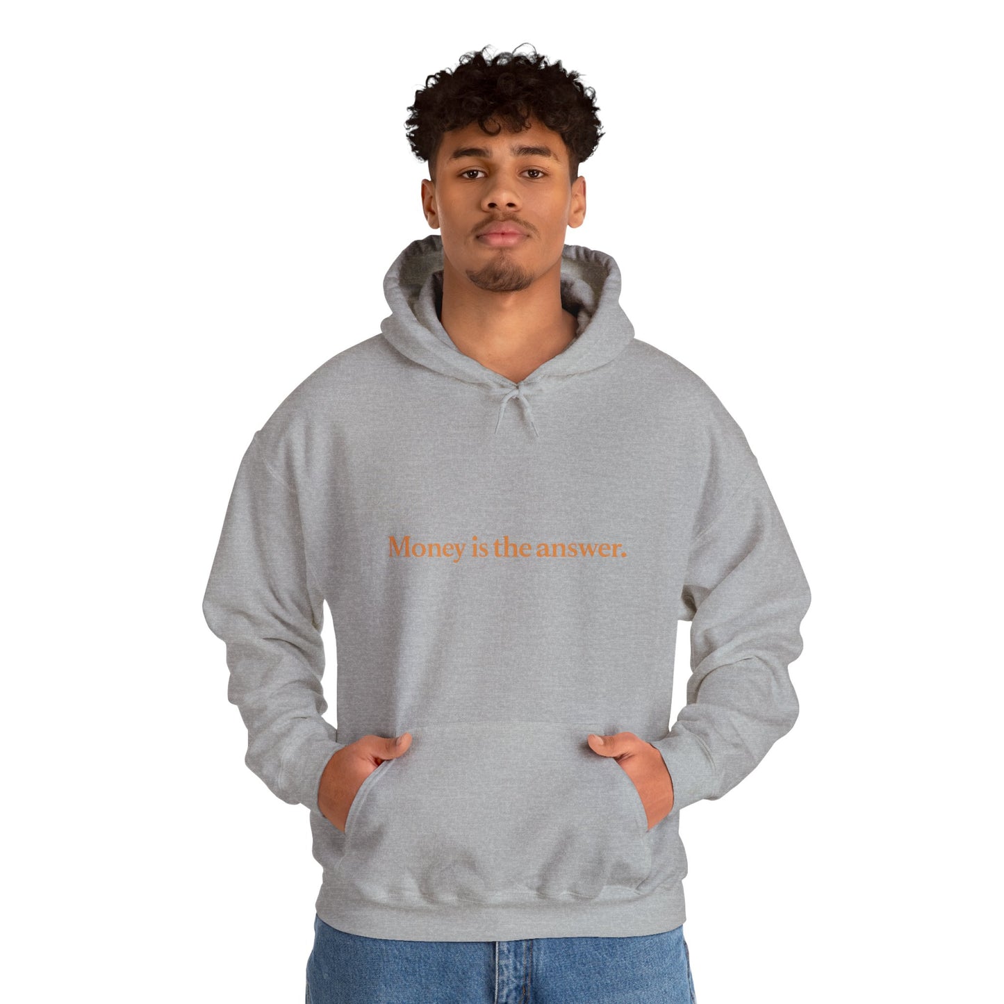 Money is the Answer Unisex Heavy Blend Hooded Sweatshirt, Casual Wear, Gift for Friends, Relaxed Style, Motivation Apparel