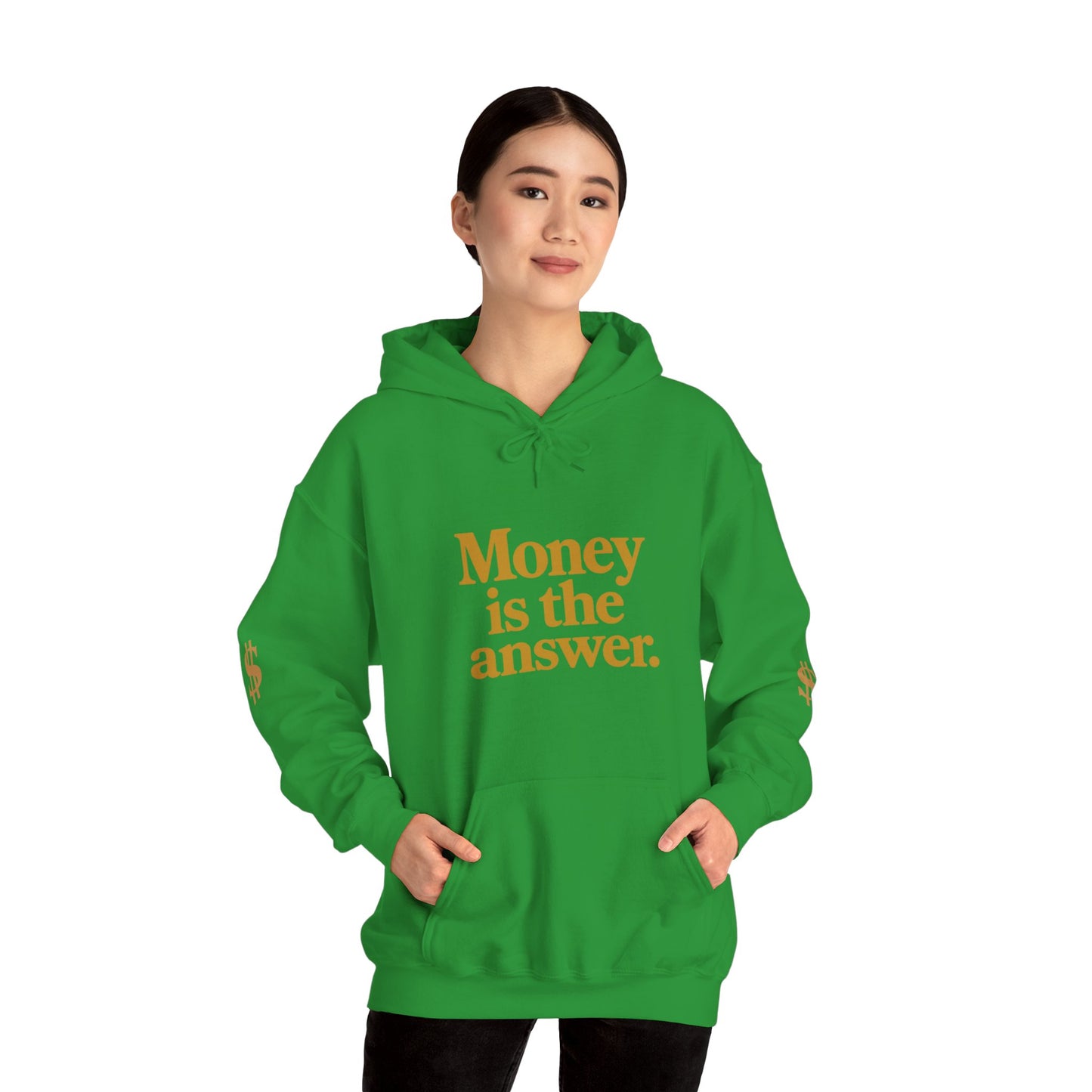 Money is the Answer Hoodie (gold), Cozy Sweatshirt for Entrepreneurs, Trendy Gift for Financial Freedom, Comfortable Casual Wear, [...]