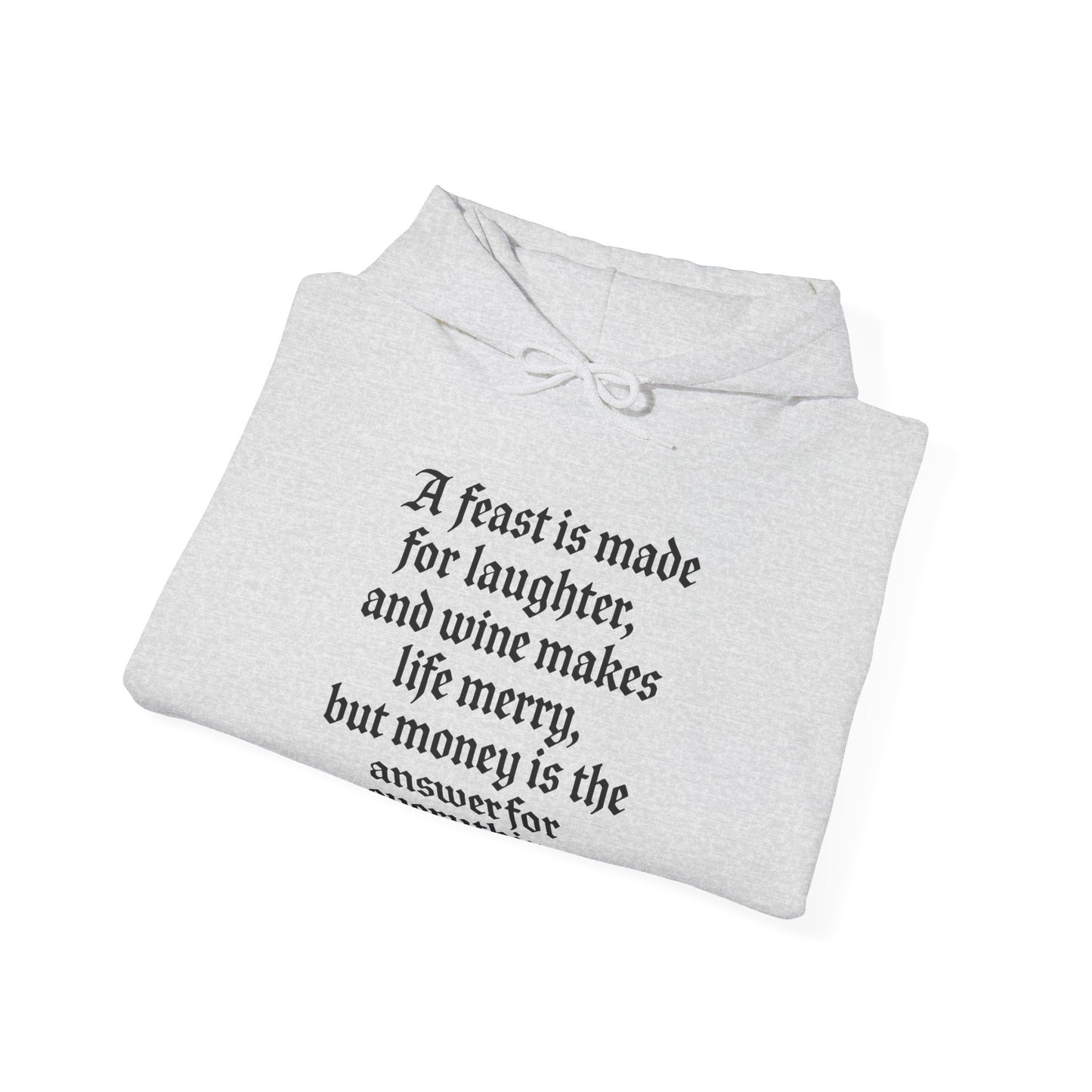 Ecclesiastes 10:19 (classic text) hoodie, Wine & Laughter Sweatshirt, Cozy Hoodie, Gift for Wine Lovers, Bible Quotes, Holiday Apparel, Unisex Clothing