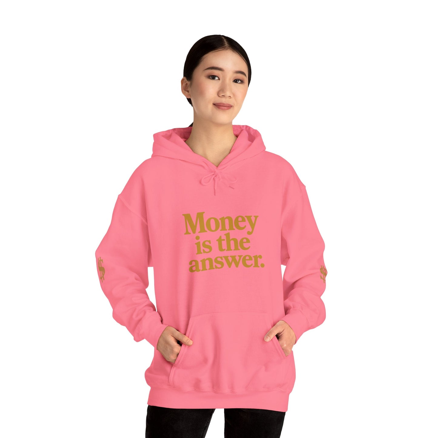 Money is the Answer Hoodie (gold), Cozy Sweatshirt for Entrepreneurs, Trendy Gift for Financial Freedom, Comfortable Casual Wear, [...]