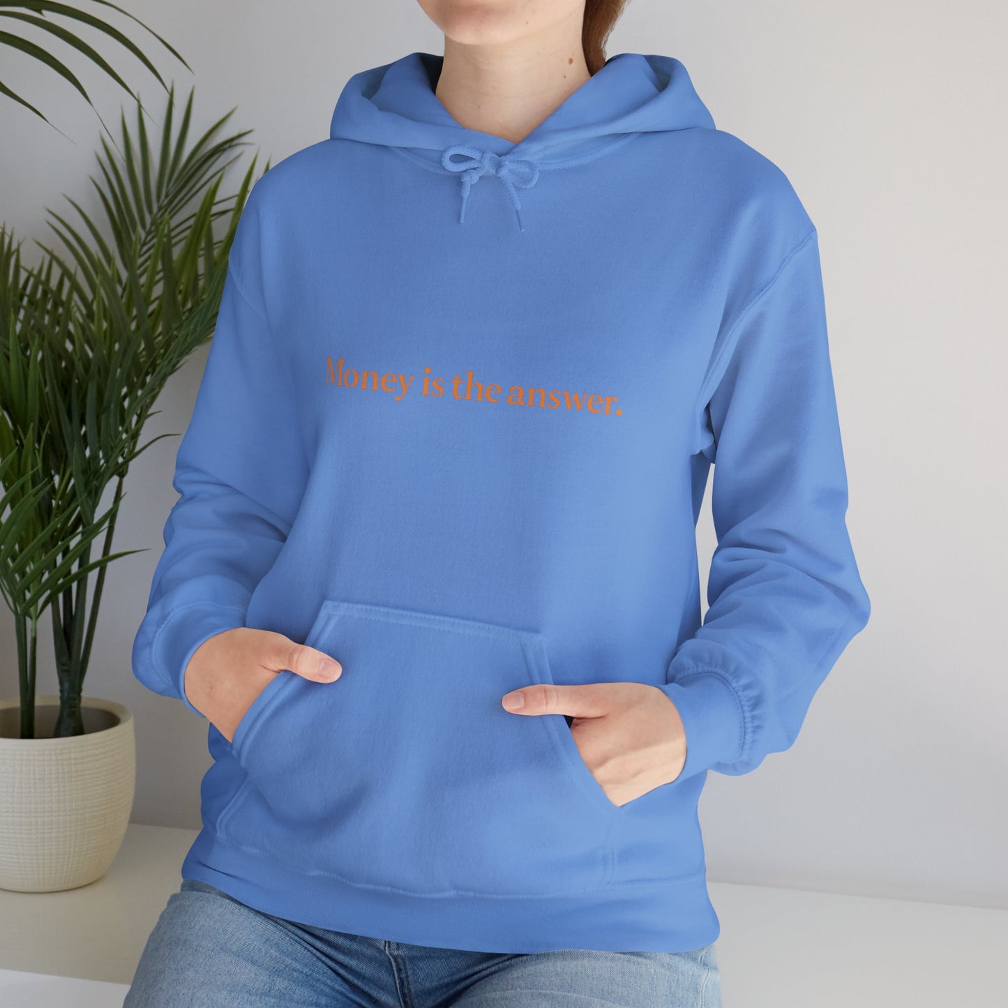 Money is the Answer Unisex Heavy Blend Hooded Sweatshirt, Casual Wear, Gift for Friends, Relaxed Style, Motivation Apparel