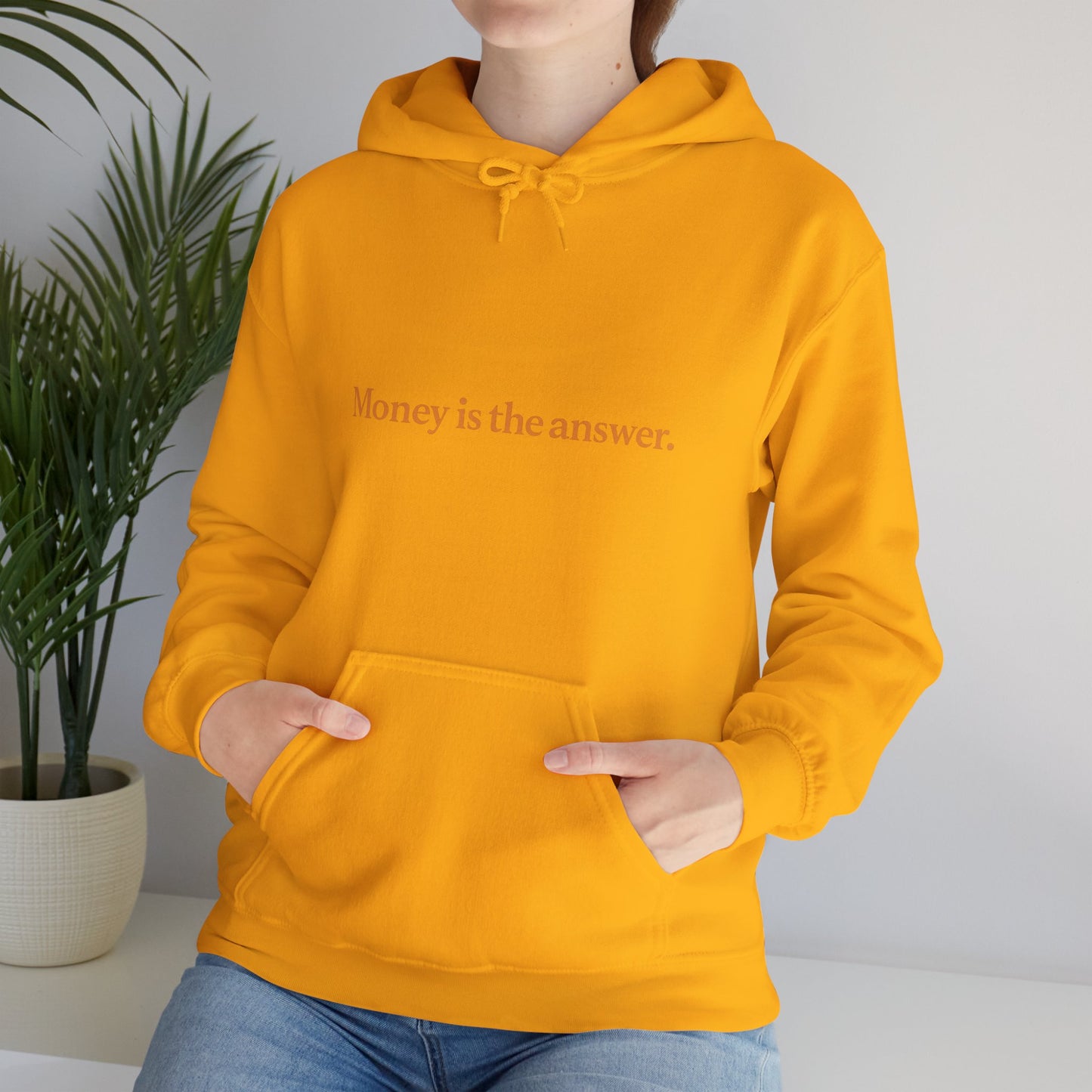 Money is the Answer Unisex Heavy Blend Hooded Sweatshirt, Casual Wear, Gift for Friends, Relaxed Style, Motivation Apparel