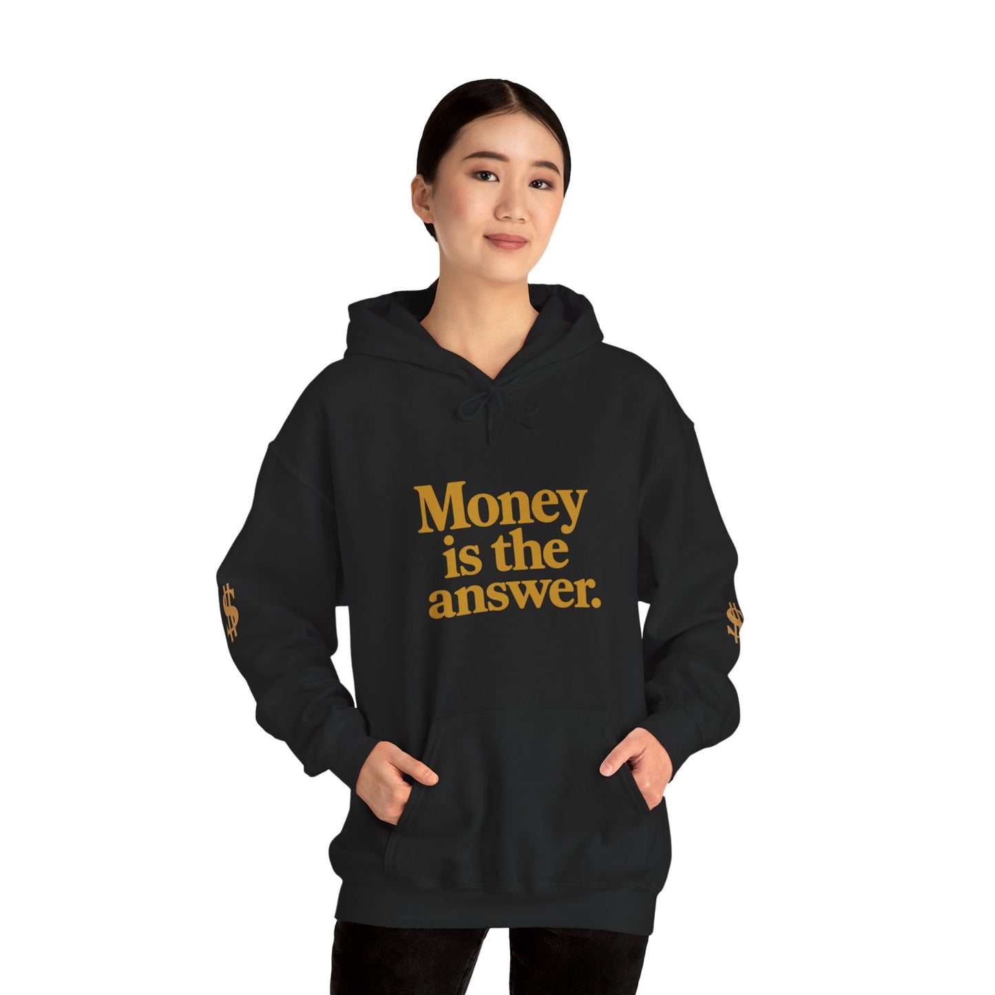 Money is the Answer Hoodie (gold), Cozy Sweatshirt for Entrepreneurs, Trendy Gift for Financial Freedom, Comfortable Casual Wear, [...]