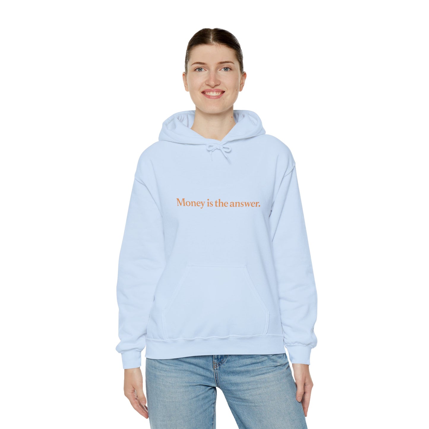 Money is the Answer Unisex Heavy Blend Hooded Sweatshirt, Casual Wear, Gift for Friends, Relaxed Style, Motivation Apparel
