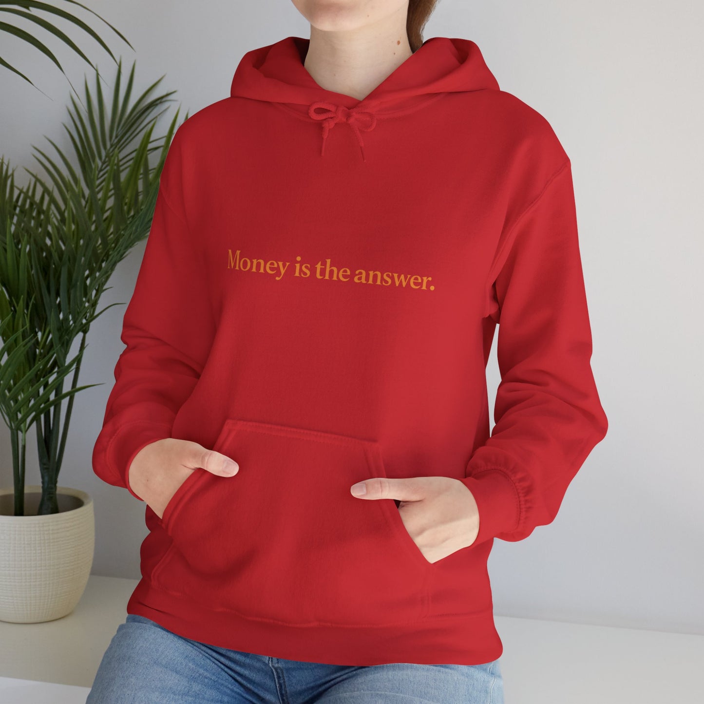 Money is the Answer Unisex Heavy Blend Hooded Sweatshirt, Casual Wear, Gift for Friends, Relaxed Style, Motivation Apparel