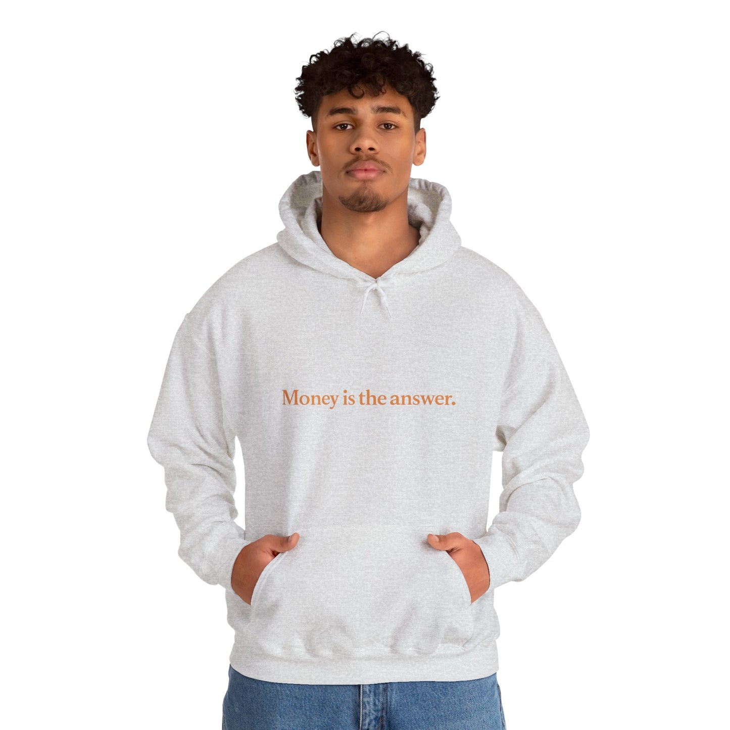 Money is the Answer Unisex Heavy Blend Hooded Sweatshirt, Casual Wear, Gift for Friends, Relaxed Style, Motivation Apparel