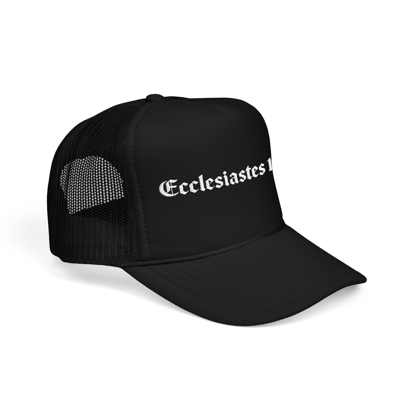 Ecclesiastes 10:19 Embroidered Foam Trucker Hat, Christian Hat, Faith-Based Cap, Gift for Him/Her, Casual Outdoor Wear, Trendy Headwear