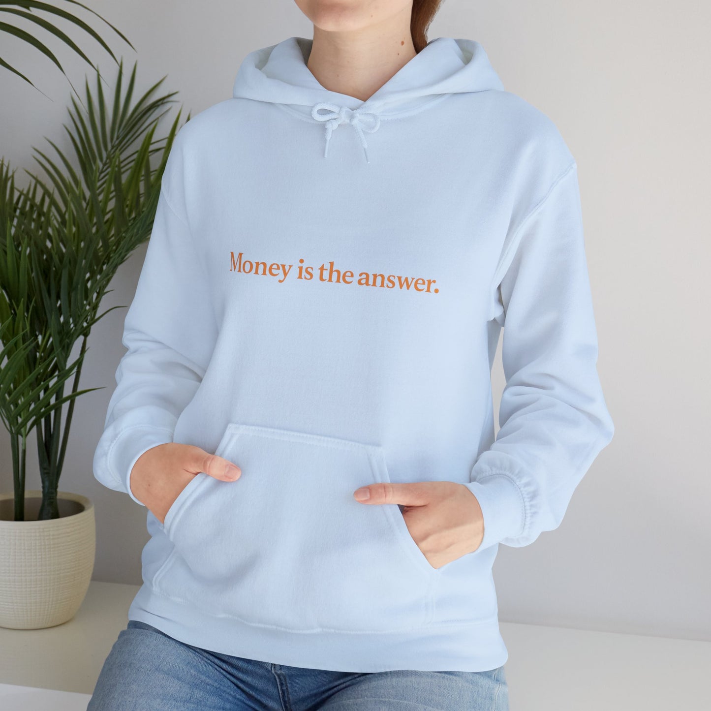 Money is the Answer Unisex Heavy Blend Hooded Sweatshirt, Casual Wear, Gift for Friends, Relaxed Style, Motivation Apparel
